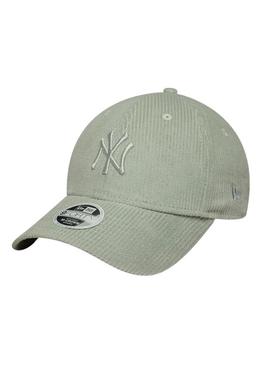 Boné New Era Cord New York Yankees 9FORTY verde claro para mulher.