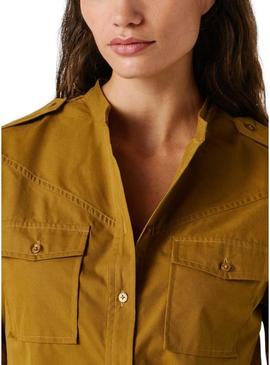 Camisa Pepe Jeans Angy mostarda para mulher.