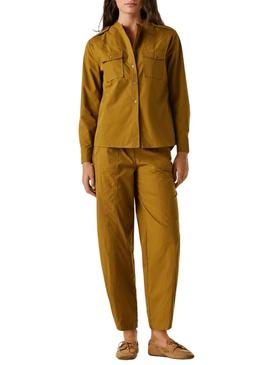 Camisa Pepe Jeans Angy mostarda para mulher.