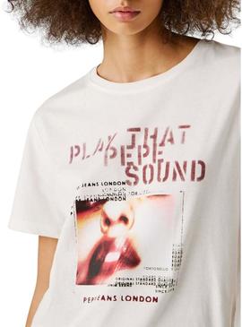 Camisa Pepe Jeans Brina branca para mulher.