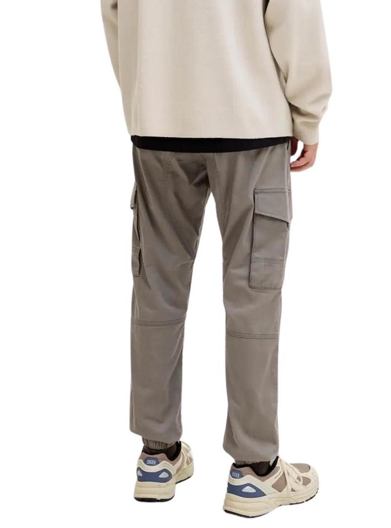 Calça cargo bege Jack and Jones Paul para homem.