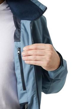 Jaqueta Helly Hansen Crew Midlayer azul com capuz.