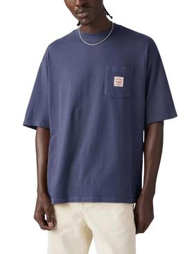 Camisa Levis Worker azul para homem.