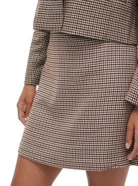 Saia Vila Vienilla bege pata de galinha para mulher.