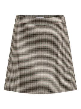 Saia Vila Vienilla bege pata de galinha para mulher.