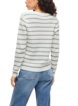 Camisola Vila Vidalo branca e verde para mulher.