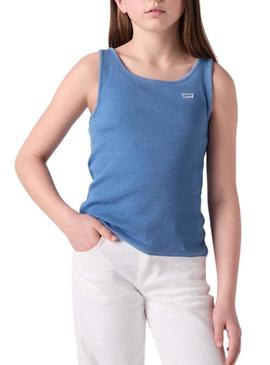 Camiseta Levis Meet And Greet azul para menina.