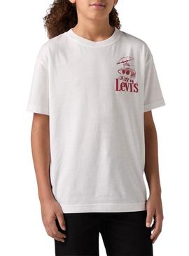 Camisa Levis Burger Meal branca para criança.