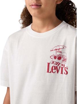 Camisa Levis Burger Meal branca para criança.