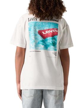 Camisa Levis Aquatic Lounge branca para criança