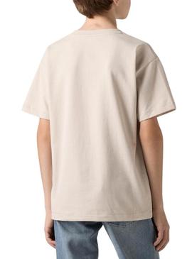 Camiseta Levis Red Tab Vintage bege para criança.