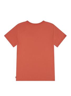 Camiseta Levis Chambray Applique coral para menina