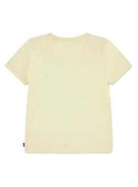 Camiseta Levis Chambray Applique amarela para menina.
