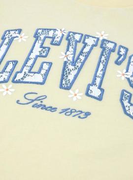 Camiseta Levis Chambray Applique amarela para menina.