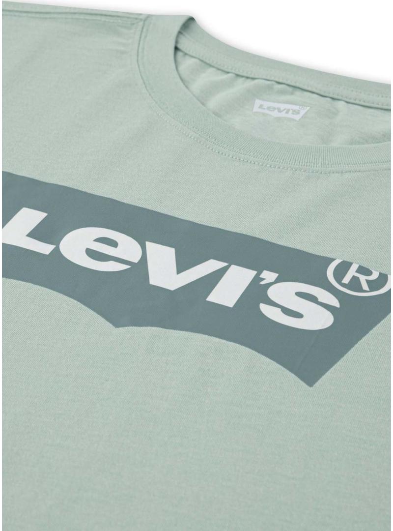 Camiseta Levis Batwing verde para menina e menino.
