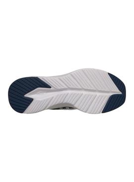 Tênis Skechers Contour Foam branco e azul marinho para homem.