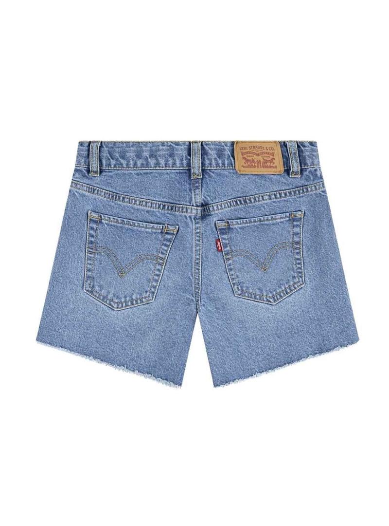 Short Levis A Line azul médio para menina.