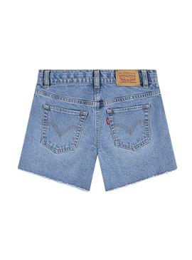Short Levis A Line azul médio para menina.