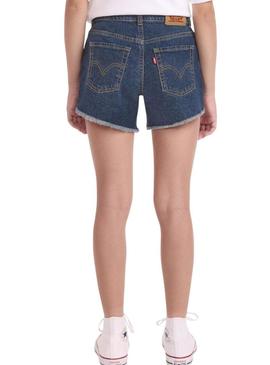 Short Levis A Line azul escuro para menina
