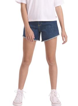 Short Levis A Line azul escuro para menina