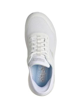 Sapatilhas Skechers Go Walk branco para mulher.