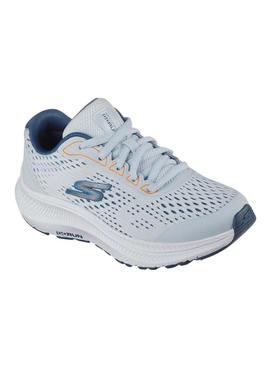 Tênis Skechers Go Run azul para mulher.