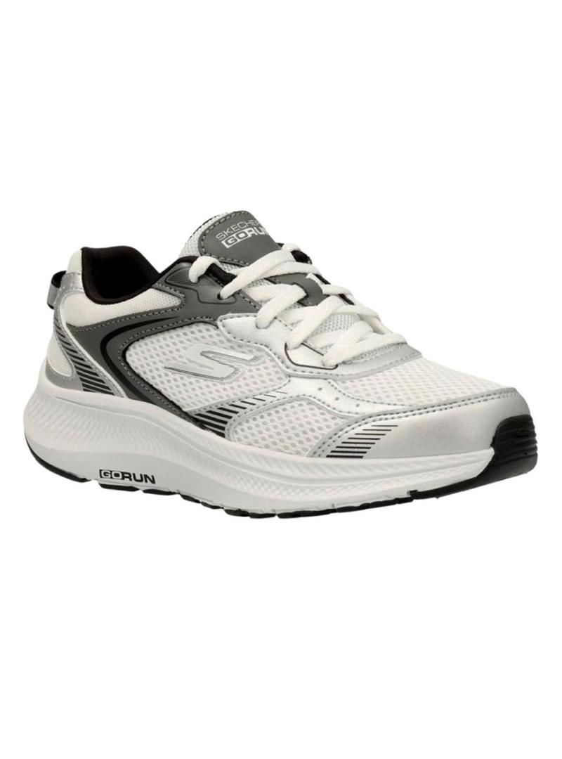 Tênis Skechers Go Run 2.0 cinza e preto para mulher.