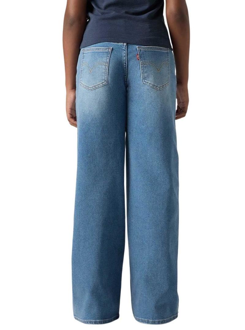 Calça de ganga Levis High Rise Baggy azul para menina