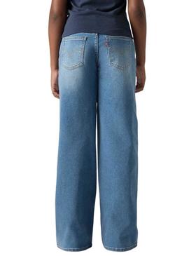 Calça de ganga Levis High Rise Baggy azul para menina