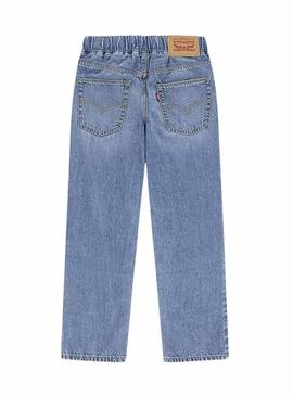 Calça jeans Levis Baggy Barrel azul para menina.