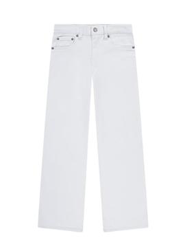 Calça jeans Levis Wide Leg branca para menina