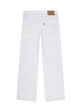 Calça jeans Levis Wide Leg branca para menina