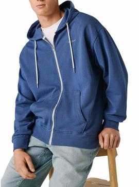 Moletom com zíper Pepe Jeans Geo azul para homem.