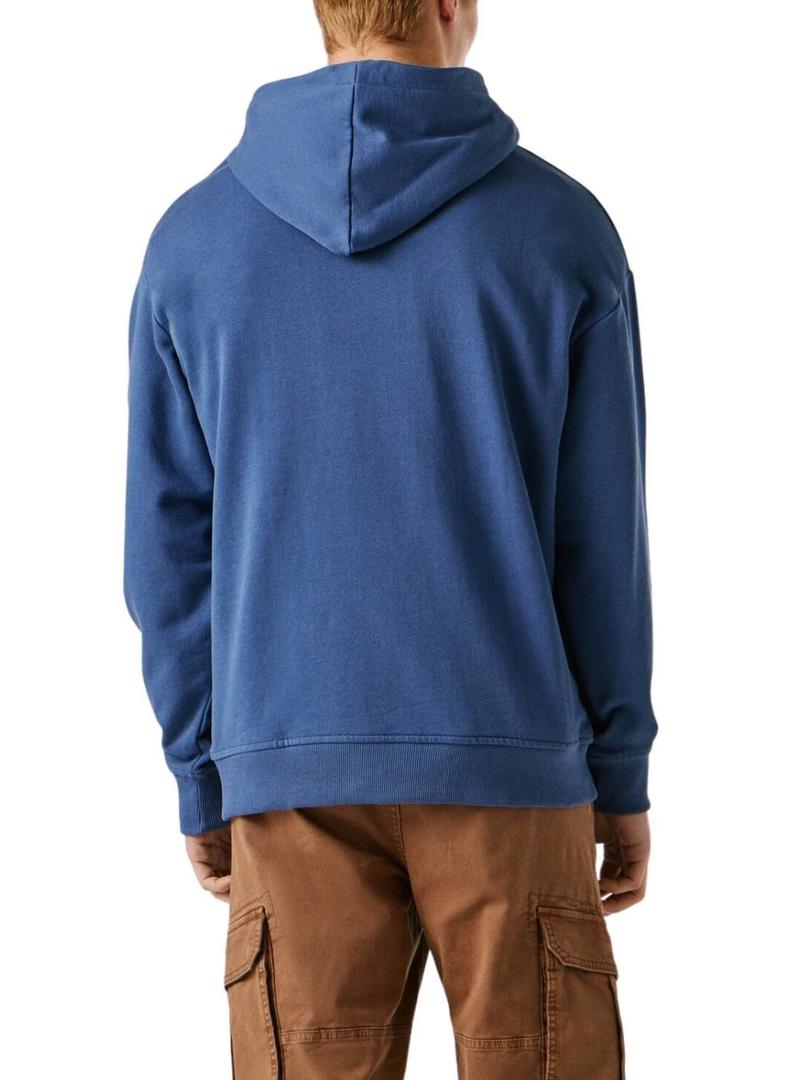 Moletom com capuz Pepe Jeans Geo azul para homem.