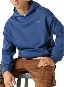 Moletom com capuz Pepe Jeans Geo azul para homem.