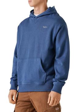 Moletom com capuz Pepe Jeans Geo azul para homem.