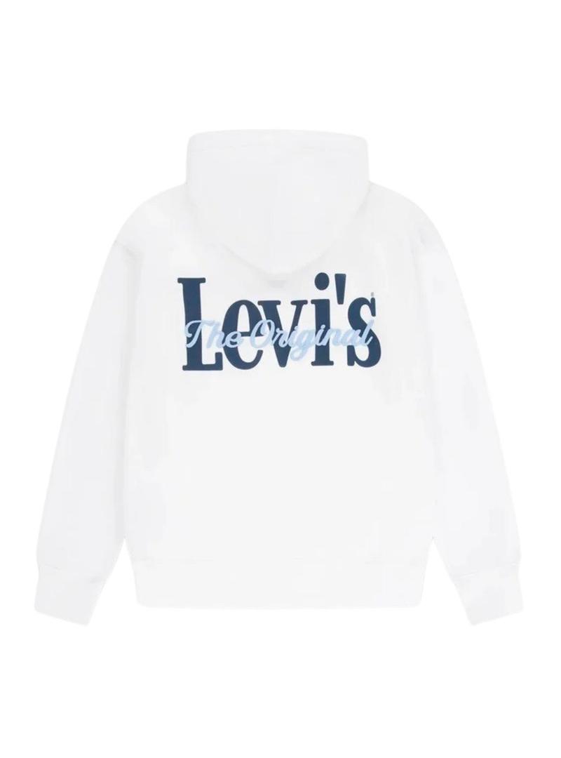 Moletom Levi's Classic And Clean branco para meninos e meninas.