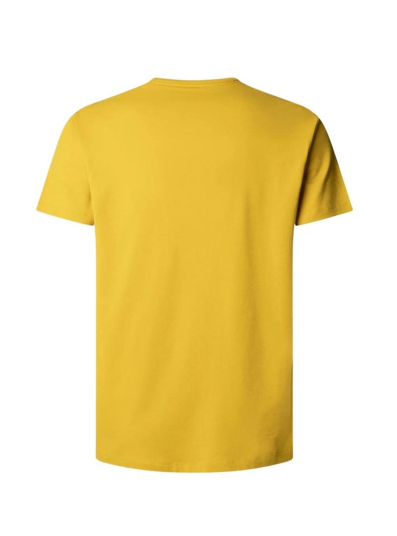 Camiseta básica amarela Pepe Jeans para homem.