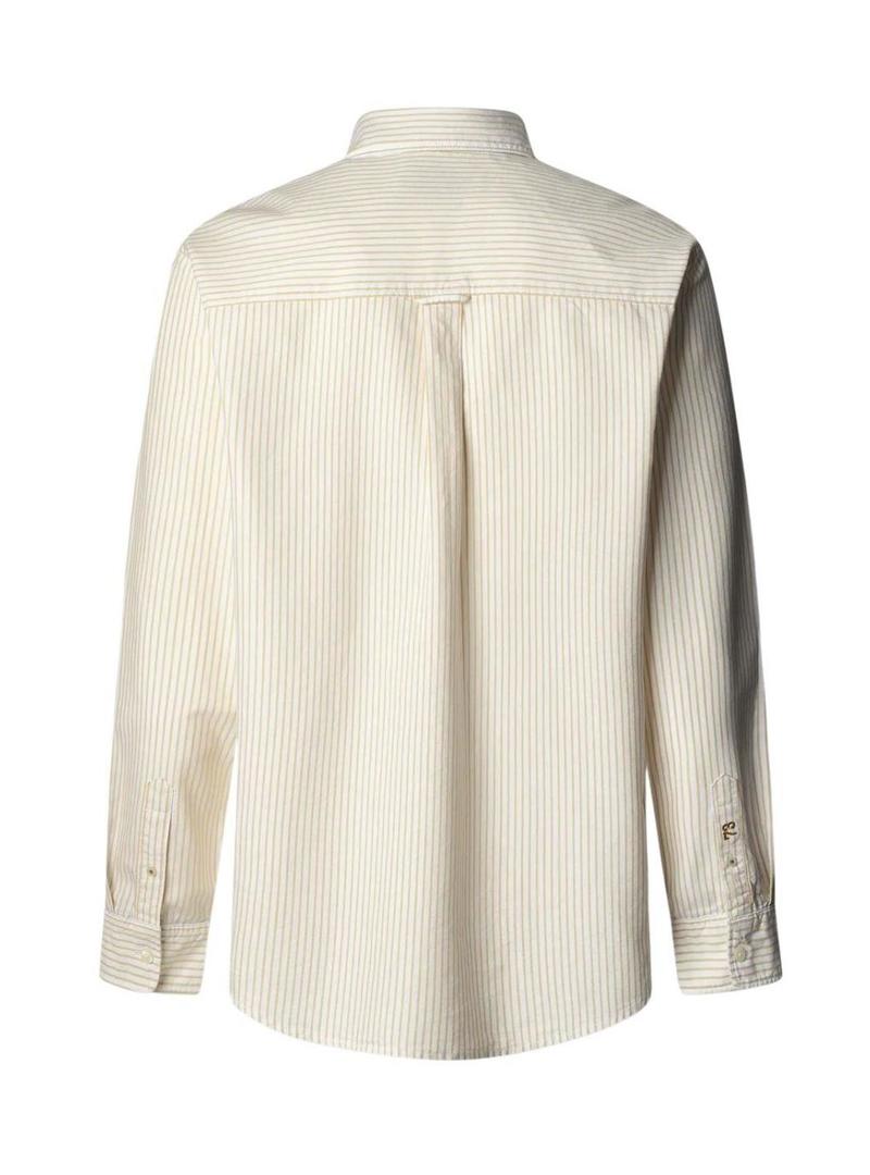 Camisa de riscas Pepe Jeans Prescot amarela para homem.