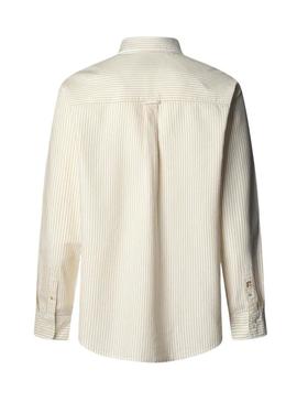 Camisa de riscas Pepe Jeans Prescot amarela para homem.