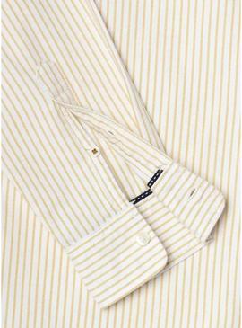 Camisa de riscas Pepe Jeans Prescot amarela para homem.