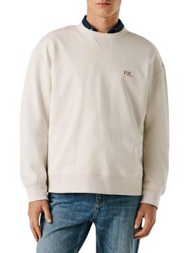 Moletom Pepe Jeans Garret branco marfim para homem