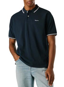 Polo Pepe Jeans Carson azul marinho para homem.