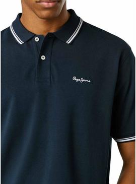 Polo Pepe Jeans Carson azul marinho para homem.