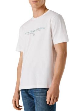 Camiseta Pepe Jeans Summer Logo branca para homem.