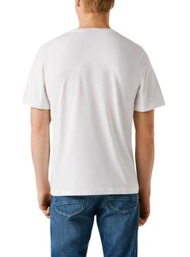 Camiseta Pepe Jeans Summer Logo branca para homem.