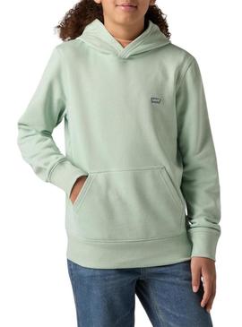 Moletom Levis Mini Batwing Hoodie verde para menino e menina