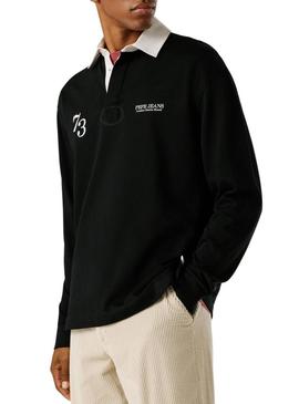 Camisa Polo Pepe Jeans Cameron preta para homem.