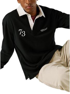 Camisa Polo Pepe Jeans Cameron preta para homem.