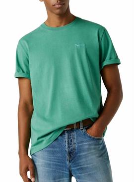 Camiseta Pepe Jeans Connor verde para homem.